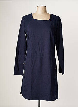 Robe courte manches longues manches longues bleu MALOKA femme