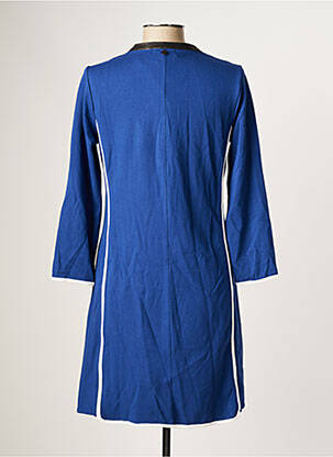 Robe courte manches longues manches longues bleu MALOKA femme
