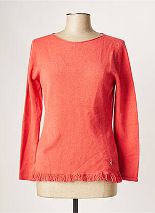 Pull tissage chiné manches longues orange LE BOUDOIR D'EDOUARD femme