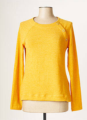Pull tissage chiné manches longues jaune MALOKA femme