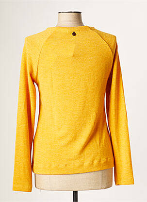 Pull tissage chiné manches longues jaune MALOKA femme