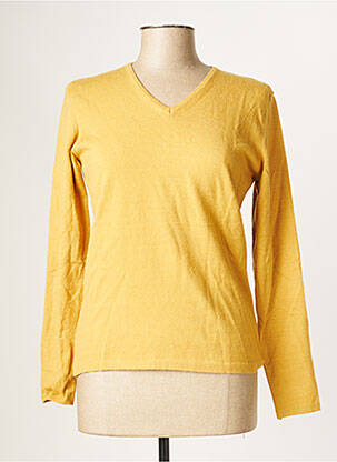 Pull coupe cintrée manches longues jaune NINATI femme