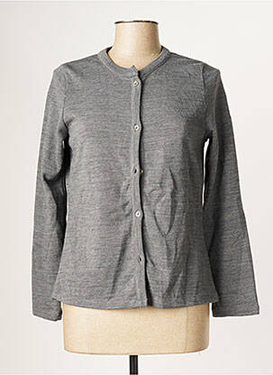 Gilet manches longues coupe cintrée gris MALOKA femme