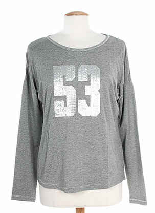 T-shirt manches longues manches longues gris K'TENDANCES femme