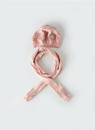 Bonnet finition bords-côtes rose MARESE fille