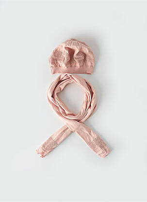 Bonnet finition bords-côtes rose MARESE fille