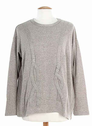 Pull tissage chiné manches longues marron K'TENDANCES femme
