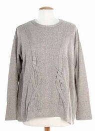 Pull tissage chiné manches longues marron K'TENDANCES femme
