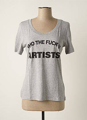 T-shirt sérigraphie manches courtes gris ARTISTS femme
