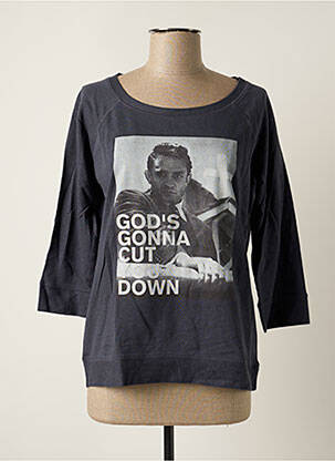 T-shirt sérigraphie manches 3/4 bleu ARTISTS femme