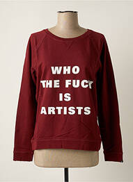Sweat-shirt stretch manches longues rouge ARTISTS femme