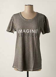 T-shirt sérigraphie floquée manches courtes gris ARTISTS femme