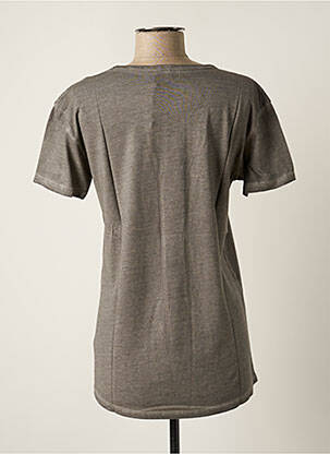 T-shirt sérigraphie floquée manches courtes gris ARTISTS femme