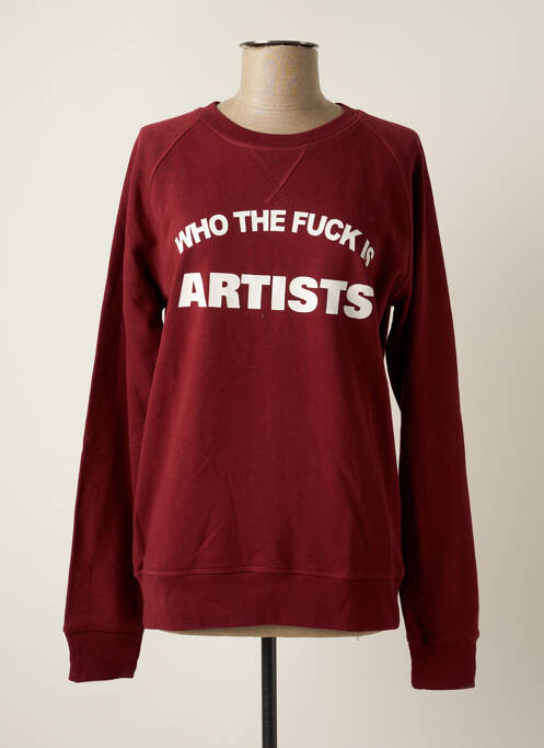 Sweat-shirt stretch manches longues rouge ARTISTS femme