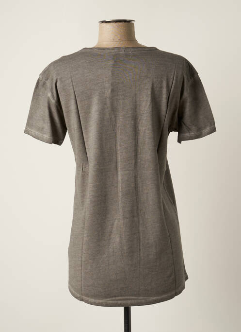 T-shirt sérigraphie floquée manches courtes gris ARTISTS femme