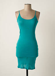 Robe mi-longue col rond fines bretelles bleu AMERICAN VINTAGE femme