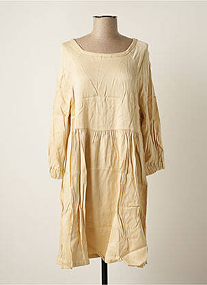 Robe mi-longue manches 3/4 manches 3/4 beige AMERICAN VINTAGE femme