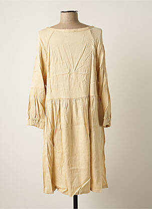 Robe mi-longue manches 3/4 manches 3/4 beige AMERICAN VINTAGE femme