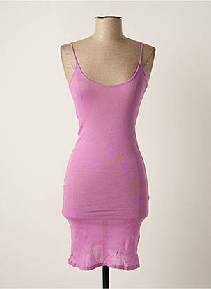 Robe mi-longue col rond fines bretelles rose AMERICAN VINTAGE femme