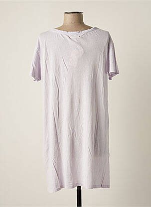 Robe courte manches courtes manches courtes violet AMERICAN VINTAGE femme