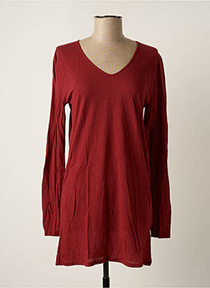 Tunique manches longues col v rouge AMERICAN VINTAGE femme
