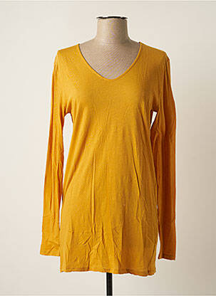 Tunique manches longues col v jaune AMERICAN VINTAGE femme