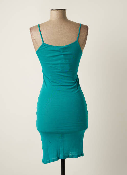 Robe mi-longue col rond fines bretelles bleu AMERICAN VINTAGE femme