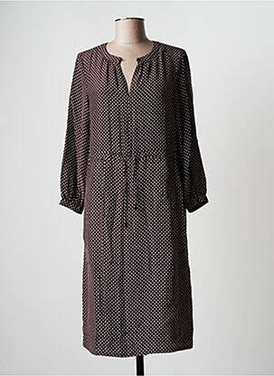 Robe mi-longue coupe fluide manches longues marron COMPTOIR DES COTONNIERS femme