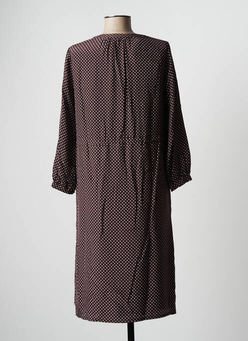 Robe mi-longue coupe fluide manches longues marron COMPTOIR DES COTONNIERS femme