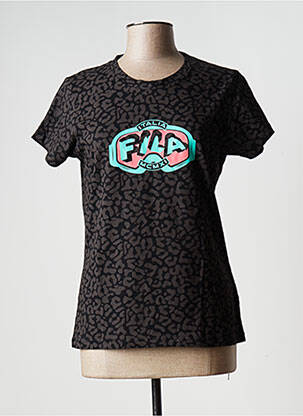 T-shirt sérigraphie manches courtes noir FILA femme