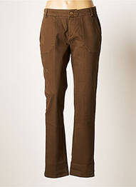 Pantalon droit stretch taille normale vert ONE STEP femme