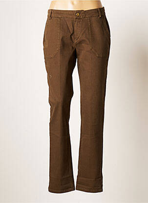 Pantalon droit stretch taille normale vert ONE STEP femme