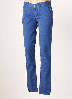 Pantalon chino tissage popeline taille normale bleu TOMMY HILFIGER femme