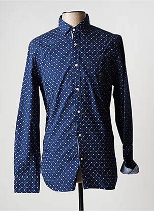 Chemise manches longues poches poitrine bleu GAASTRA homme