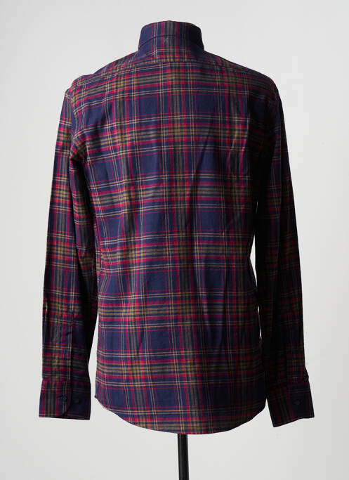 Chemise manches longues imprimé écossais bleu MASSIMO DUTTI homme