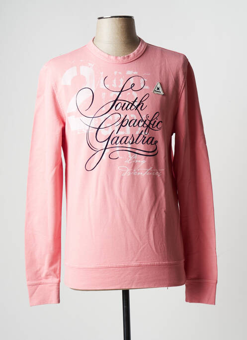 Sweat-shirt sérigraphie floquée manches longues rose GAASTRA homme