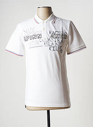 Polo broderie motifs brodés manches courtes blanc GAASTRA homme