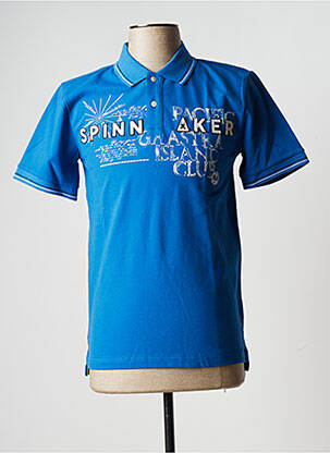 Polo broderie motifs brodés manches courtes bleu GAASTRA homme