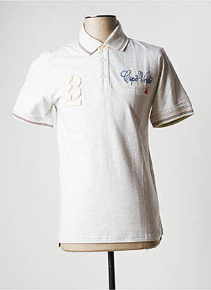 Polo broderie motifs brodés manches courtes gris GAASTRA homme