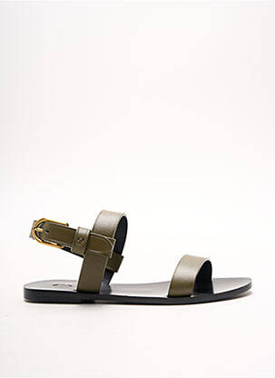 Sandales/nu pieds matière lisse talon plat jusqu'à 3cm vert RALPH LAUREN femme