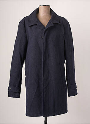 Manteau long coupe cintrée sans capuche bleu GEORGES RECH femme