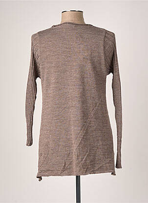 Pull tissage chiné manches longues marron PEPPA LOU femme
