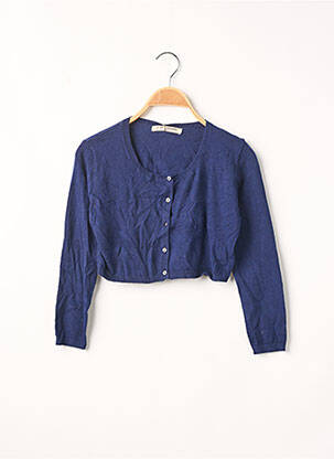 Gilet manches longues resserrée sur le bas bleu PM LOVING fille