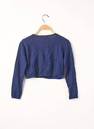 Gilet manches longues resserrée sur le bas bleu PM LOVING fille