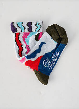 Chaussettes imprimé fantaisie vert BERTHE AUX GRANDS PIEDS enfant