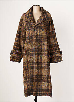 Manteau long poches sans capuche marron MOLLY BRACKEN femme