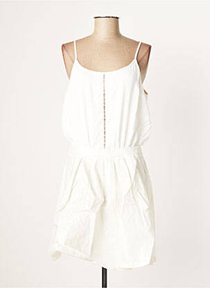 Robe mi-longue coupe évasée fines bretelles blanc LPB femme