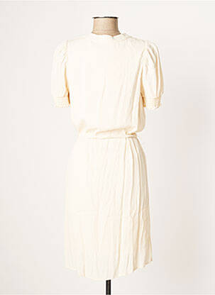 Robe mi-longue tissage crêpe manches courtes beige LPB femme