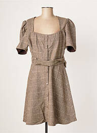 Robe mi-longue manches courtes manches courtes marron MOLLY BRACKEN femme