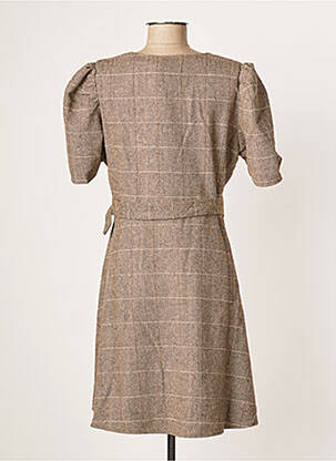 Robe mi-longue manches courtes manches courtes marron MOLLY BRACKEN femme